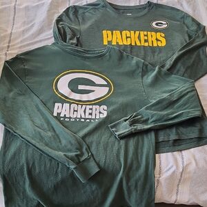 2 Bundle Mens Greenbay Packers Long Sleeve Tshirts
